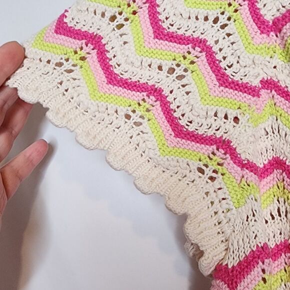 5X 28W Torrid Pink Crochet Sweater Flutter Sleeve Pointelle Pullover Open Knit - Picture 8 of 9